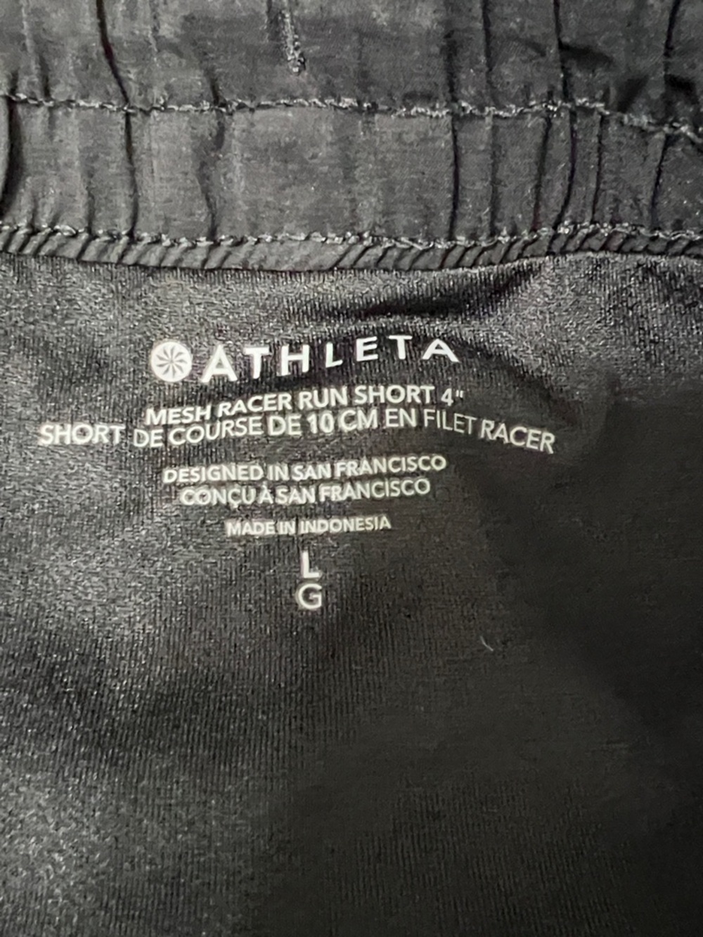 ATHLETA Mesh Racer Run Shorts Black Sz L #291749 NWOT - Picture 5 of 6